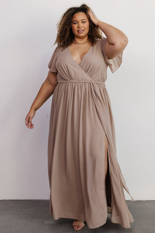 Kristina Maxi Dress | Taupe | Baltic Born